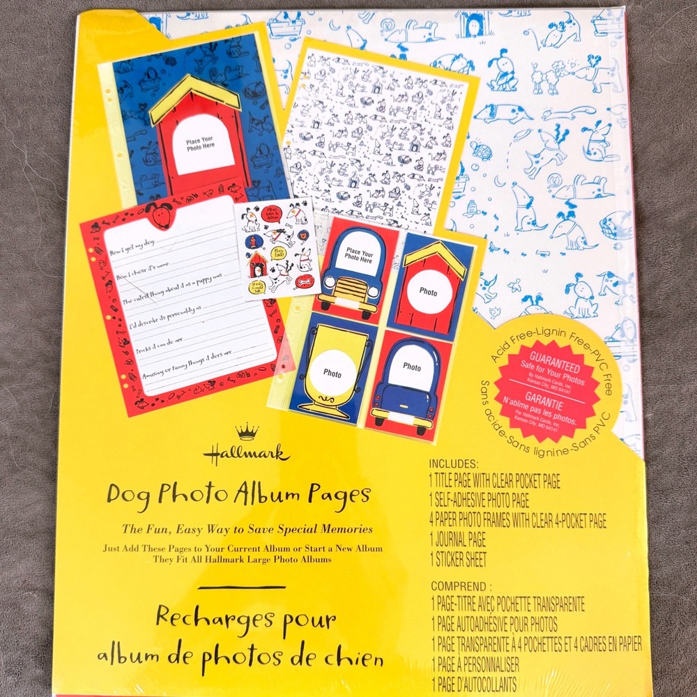 NEW Hallmark Dog Photo Album Pages Refill Kit Stickers Journaling MB 6104 PUPPY